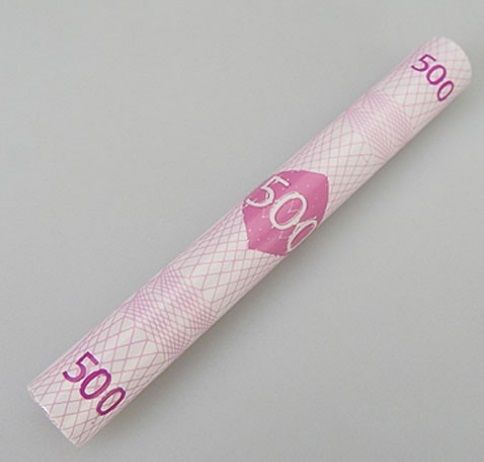 Ziehröhrchen aus Glas Geldschein 500€, Nasenröhrchen